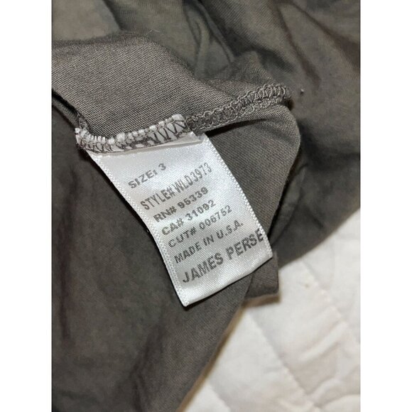 Standard James Perse Olive Green Scoop Neck Short Sleeves Women's T-Shirt Size L - Picture 3 of 8